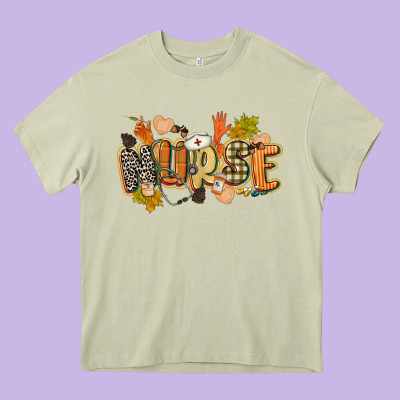 Fall Nurse Heavy Core Tee Designed By Cowgirlartshop