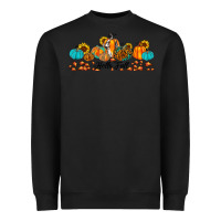Black hello fall pumpkin sunflower Heavyweight Sweatshirt - JahusDesignShop
