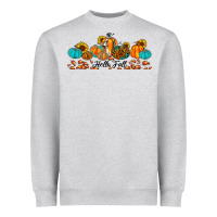 Heather Grey hello fall pumpkin sunflower Heavyweight Sweatshirt - JahusDesignShop