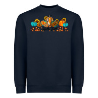 Navy hello fall pumpkin sunflower Heavyweight Sweatshirt - JahusDesignShop