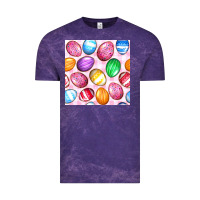 Cloud Purple Easter Eggs Seamless Pattern Vintage Tee - BundleAndBundleShop