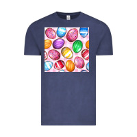 Vintage Denim Easter Eggs Seamless Pattern Vintage Tee - BundleAndBundleShop
