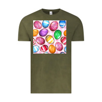 Vintage Olive Easter Eggs Seamless Pattern Vintage Tee - BundleAndBundleShop