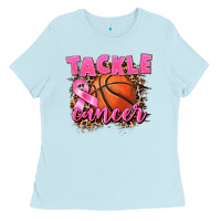 Baby Blue Tackle Cancer Basketball Ladies Tee - FaDigitalArtStudio
