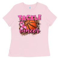 Bubblegum Pink Tackle Cancer Basketball Ladies Tee - FaDigitalArtStudio