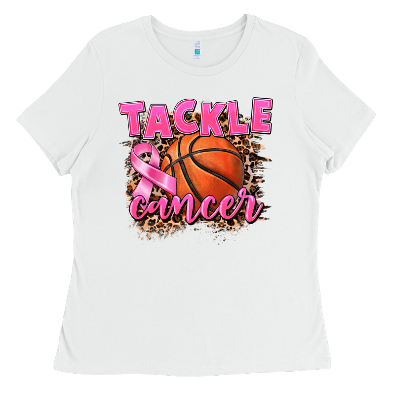 Tackle Cancer Basketball Ladies Tee by FaDigitalArtStudio | Teevron