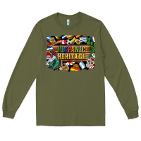 Army Green hispanic heritage flags Long Sleeve Tee - BundleAndBundleShop