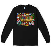 Black hispanic heritage flags Long Sleeve Tee - BundleAndBundleShop