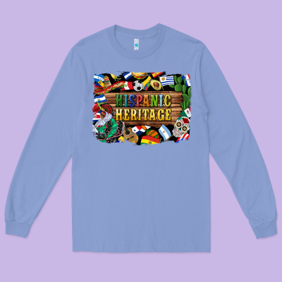 Hispanic Heritage Flags Long Sleeve Tee Designed By Bundleandbundleshop
