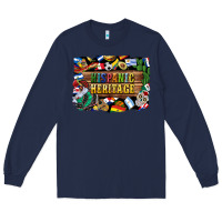 Navy hispanic heritage flags Long Sleeve Tee - BundleAndBundleShop