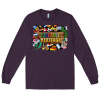 Plum hispanic heritage flags Long Sleeve Tee - BundleAndBundleShop