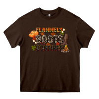 Chocolate Brown flannels boots and bonfires Heavy Core Tee - CowGirlArtShop