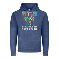 Vintage Denim Autism Awareness Teacher Vintage Hoodie - CowhideDigitalArt