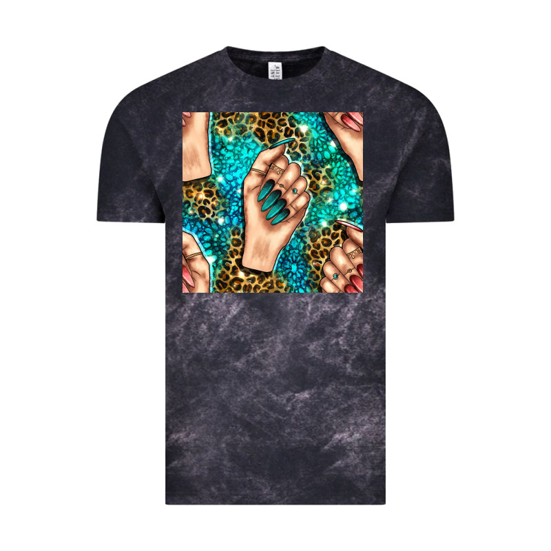 Nail Art With Leopard And Turquoise  Gemstone Seamless Pattern Bbs Vintage Tee by BundleAndBundleShop | Teevron