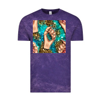 Cloud Purple nail art with leopard and turquoise  gemstone seamless pattern bbs Vintage Tee - BundleAndBundleShop