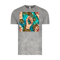 Cloud Rock nail art with leopard and turquoise  gemstone seamless pattern bbs Vintage Tee - BundleAndBundleShop