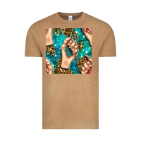 Vintage Camel nail art with leopard and turquoise  gemstone seamless pattern bbs Vintage Tee - BundleAndBundleShop