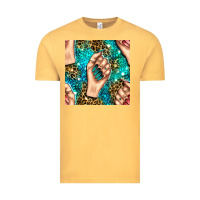 Vintage Mustard nail art with leopard and turquoise  gemstone seamless pattern bbs Vintage Tee - BundleAndBundleShop