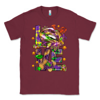 Burgundy Mardi Gras love lips Classic Tee - HowdyJamesFarm