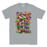Heather Grey Mardi Gras love lips Classic Tee - HowdyJamesFarm