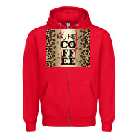 Red but first coffee Zipper Hoodie - JahusDesignShop