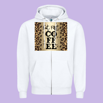 But First Coffee Zipper Hoodie Designed By Jahusdesignshop