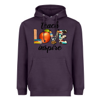 Plum teach love inspıre Heavyweight Hoodie - JahusDesignShop