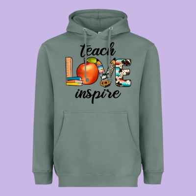 Teach Love Inspıre Heavyweight Hoodie Designed By Jahusdesignshop