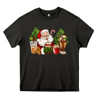 Asphalt santa coffee cups christmas Heavy Core Tee - CowGirlArtShop