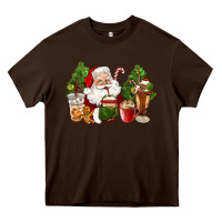 Chocolate Brown santa coffee cups christmas Heavy Core Tee - CowGirlArtShop