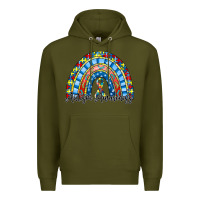 Army Green autism awareness rainbow Premium Hoodie - RacoonDesign