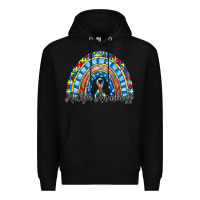 Black autism awareness rainbow Premium Hoodie - RacoonDesign