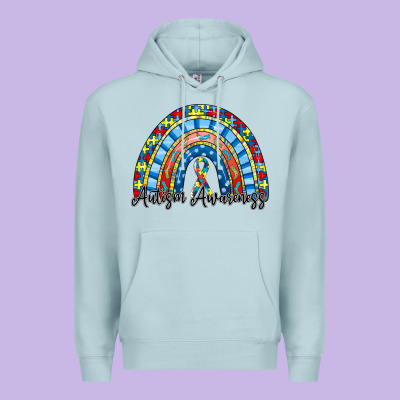 Autism Awareness Rainbow Premium Hoodie Designed By Racoondesign