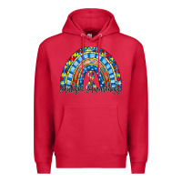 Cardinal autism awareness rainbow Premium Hoodie - RacoonDesign