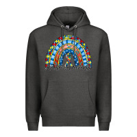 Charcoal Heather autism awareness rainbow Premium Hoodie - RacoonDesign