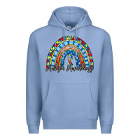 Colony Blue autism awareness rainbow Premium Hoodie - RacoonDesign