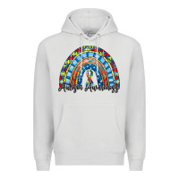 Dove Grey autism awareness rainbow Premium Hoodie - RacoonDesign