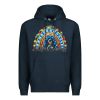 Navy autism awareness rainbow Premium Hoodie - RacoonDesign