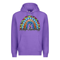 Purple autism awareness rainbow Premium Hoodie - RacoonDesign