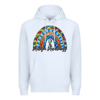 White autism awareness rainbow Premium Hoodie - RacoonDesign