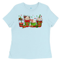 Baby Blue christmas coffee cups Ladies Tee - OliviaCreatesArt