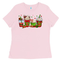 Bubblegum Pink christmas coffee cups Ladies Tee - OliviaCreatesArt