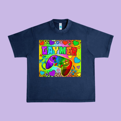 Lgbtq+ Gaymer With Hearts Tumbler Urban Heavy Tee Designed By Bundleandbundleshop