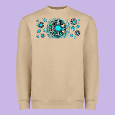 Turquoise Gemstone Sunflower Heavyweight Sweatshirt Designed By Jahusdesignshop