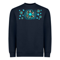Navy turquoise gemstone sunflower Heavyweight Sweatshirt - JahusDesignShop