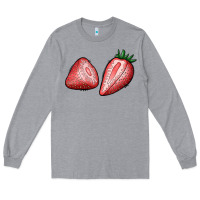 Heather Grey strawberries Long Sleeve Tee - BundleAndBundleShop