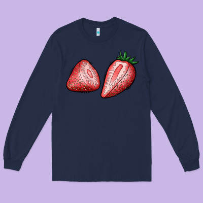 Strawberries Long Sleeve Tee Designed By Bundleandbundleshop