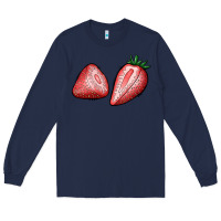 Navy strawberries Long Sleeve Tee - BundleAndBundleShop