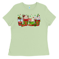 Matcha christmas coffee cups Ladies Tee - OliviaCreatesArt