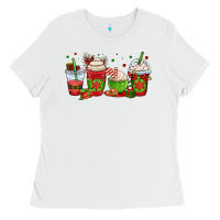White christmas coffee cups Ladies Tee - OliviaCreatesArt